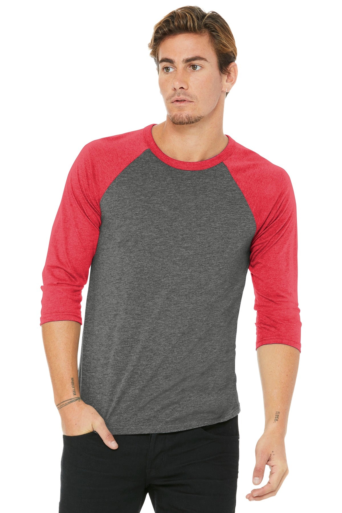 Lightweight raglan t-shirt folded display