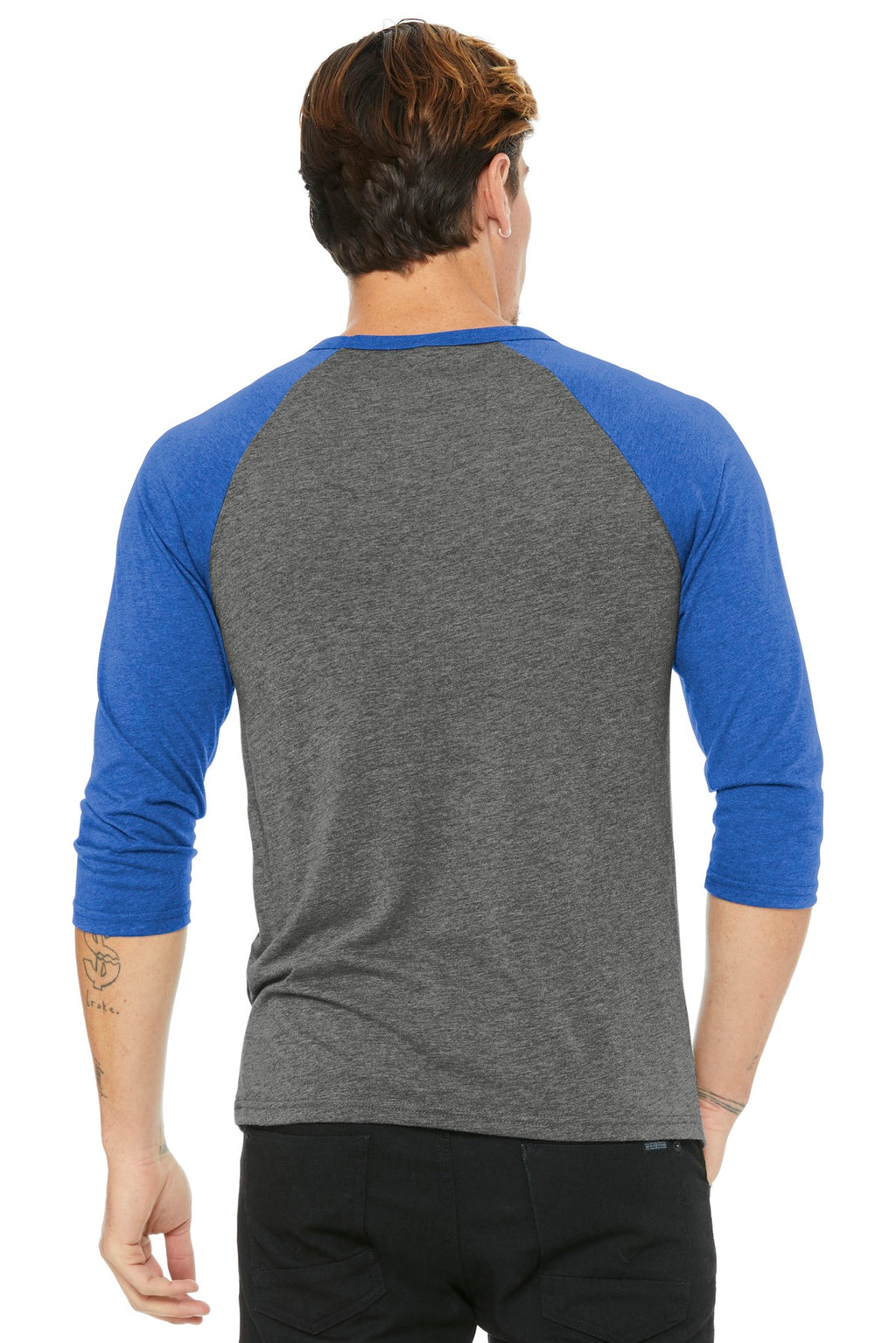 Blank baseball tee front view for custom t-shirt orders at DIY Printz