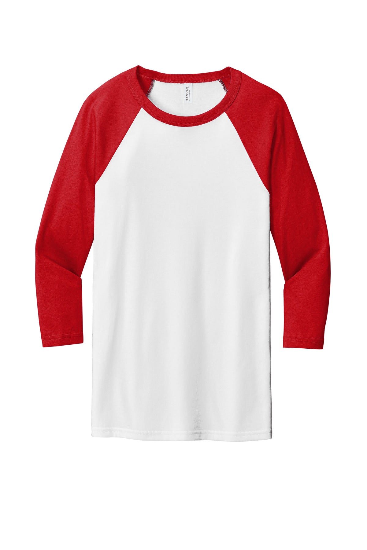 Unisex 3/4-sleeve baseball tee flat lay