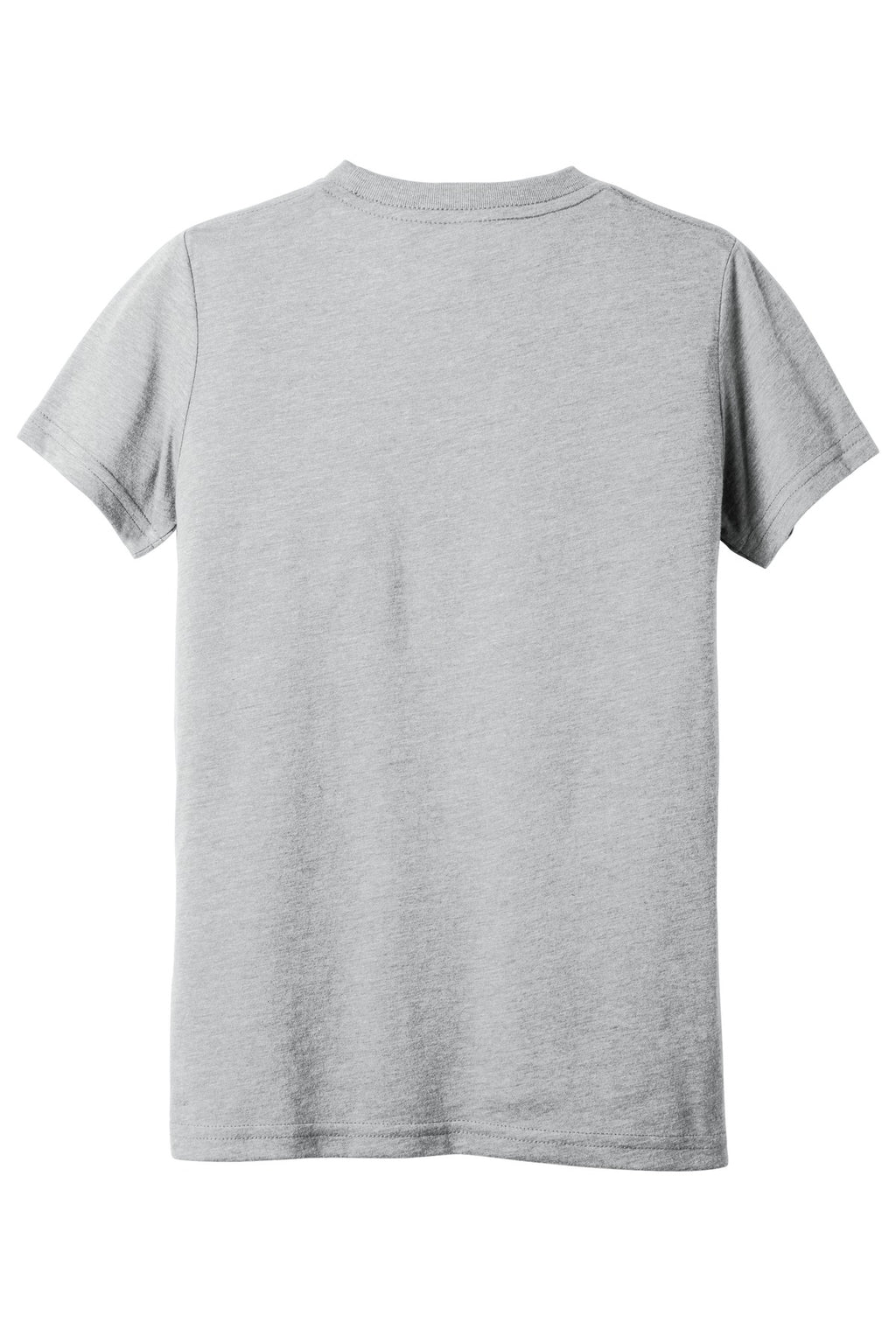 Blank youth triblend tee back neckline detail for custom printing