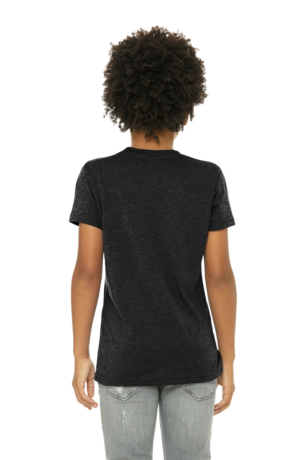 Blank youth triblend tee back angle for custom event shirts