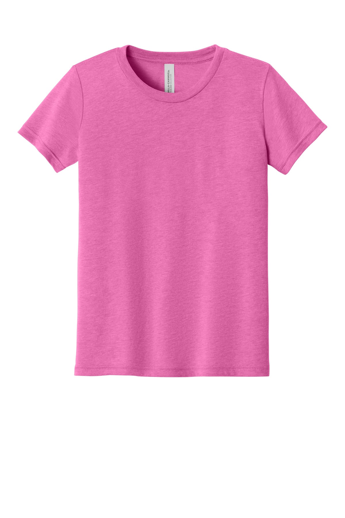 Lightweight youth triblend tee front angle for custom group apparel
