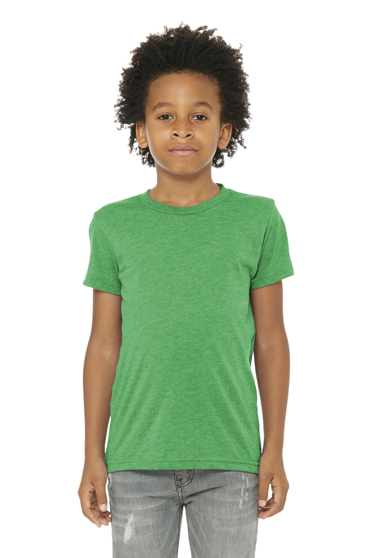 Youth triblend shirt front profile for rush custom printing