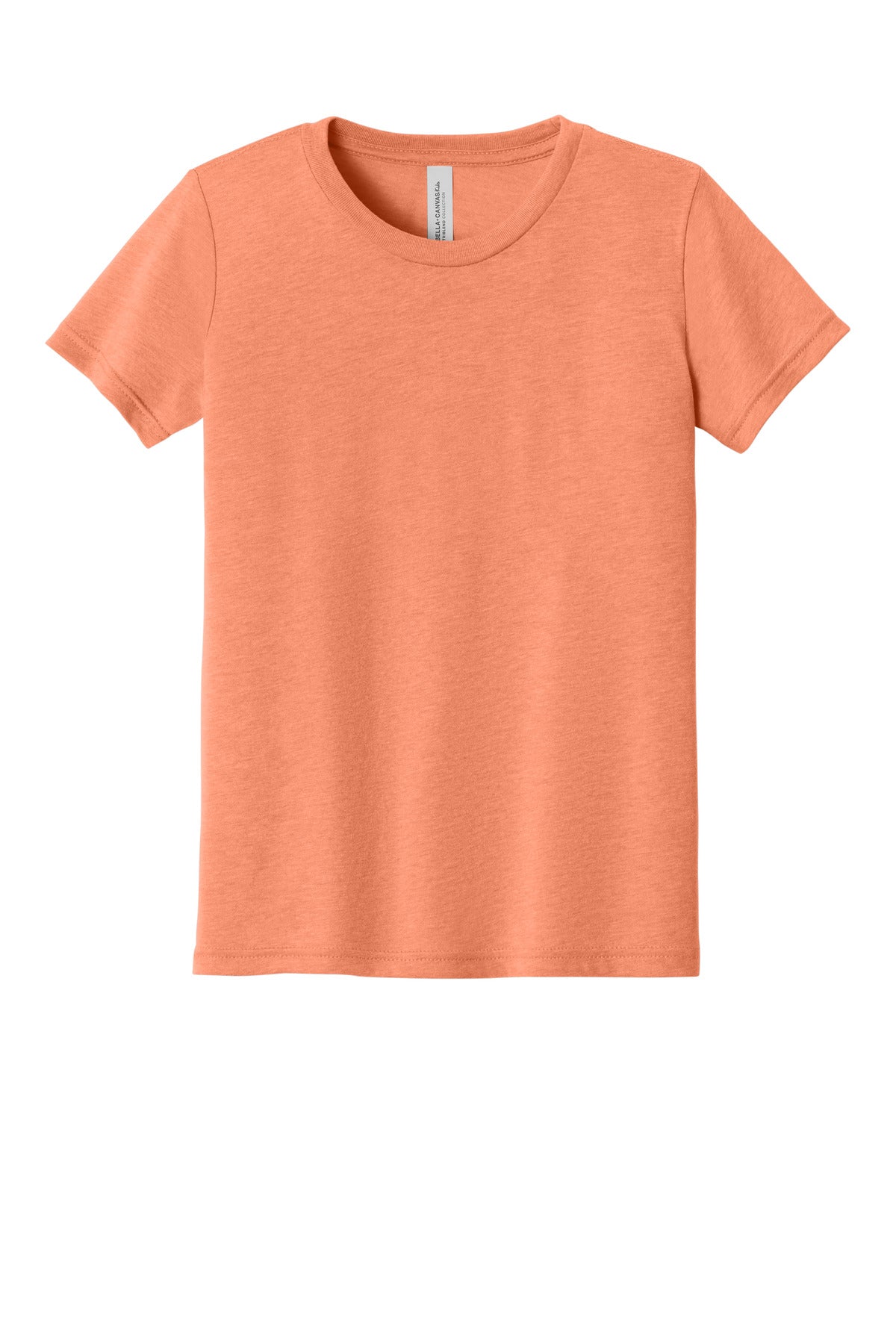 BC3413Y collar close-up for custom logo youth t-shirts