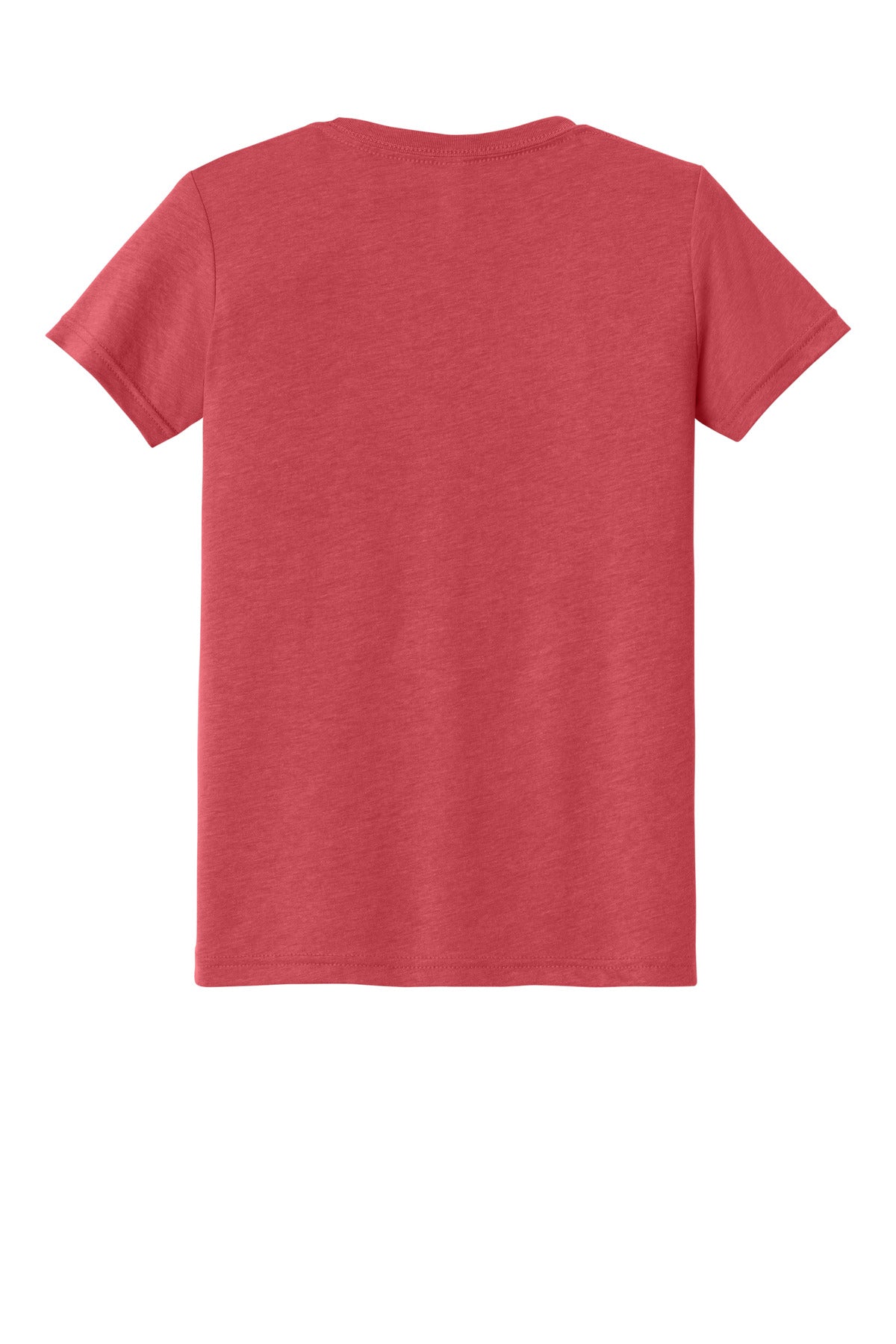 Side seam detail on youth triblend tee for custom branding