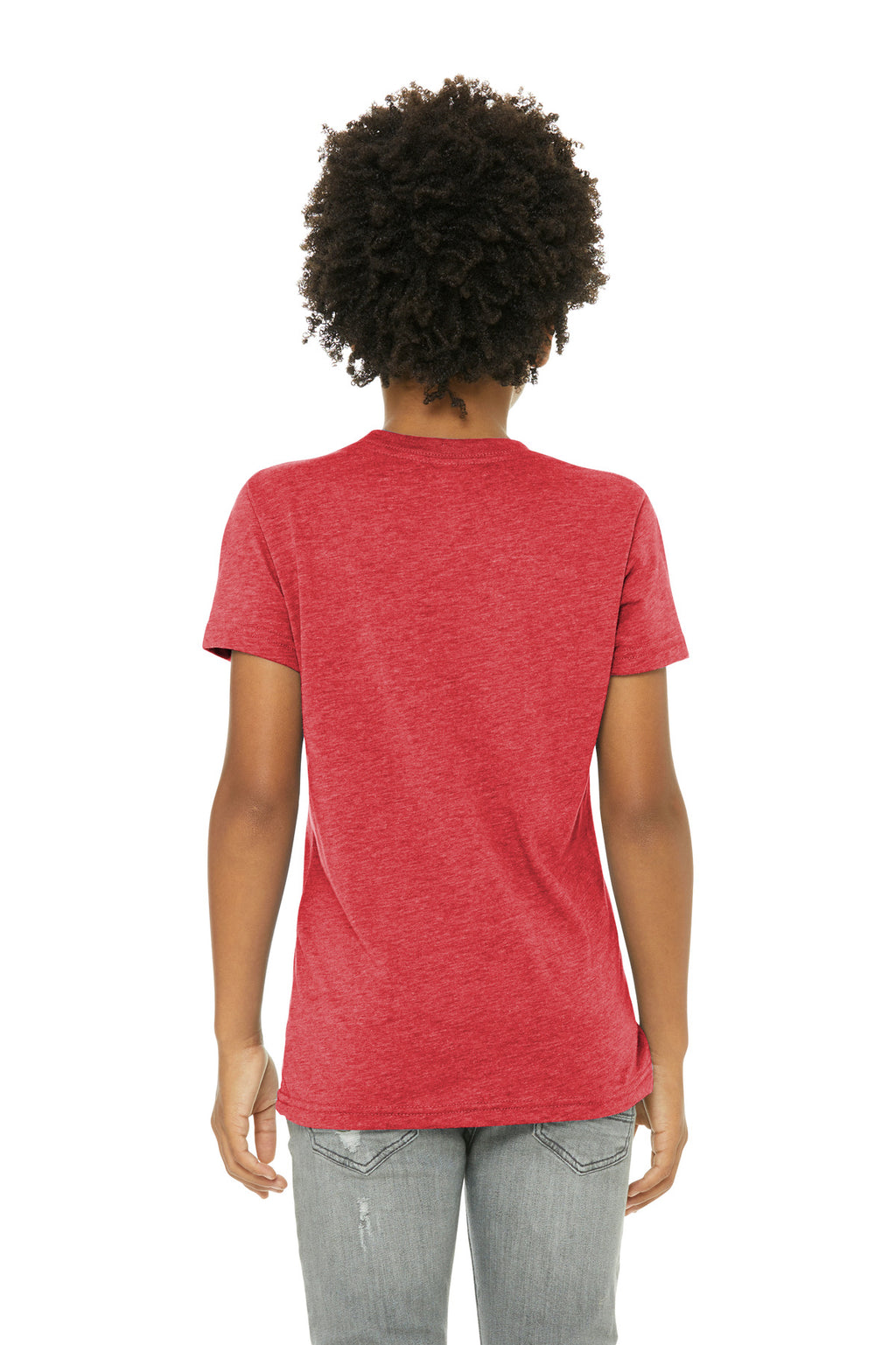 Blank BC3413Y neckline close-up for youth custom shirt printing