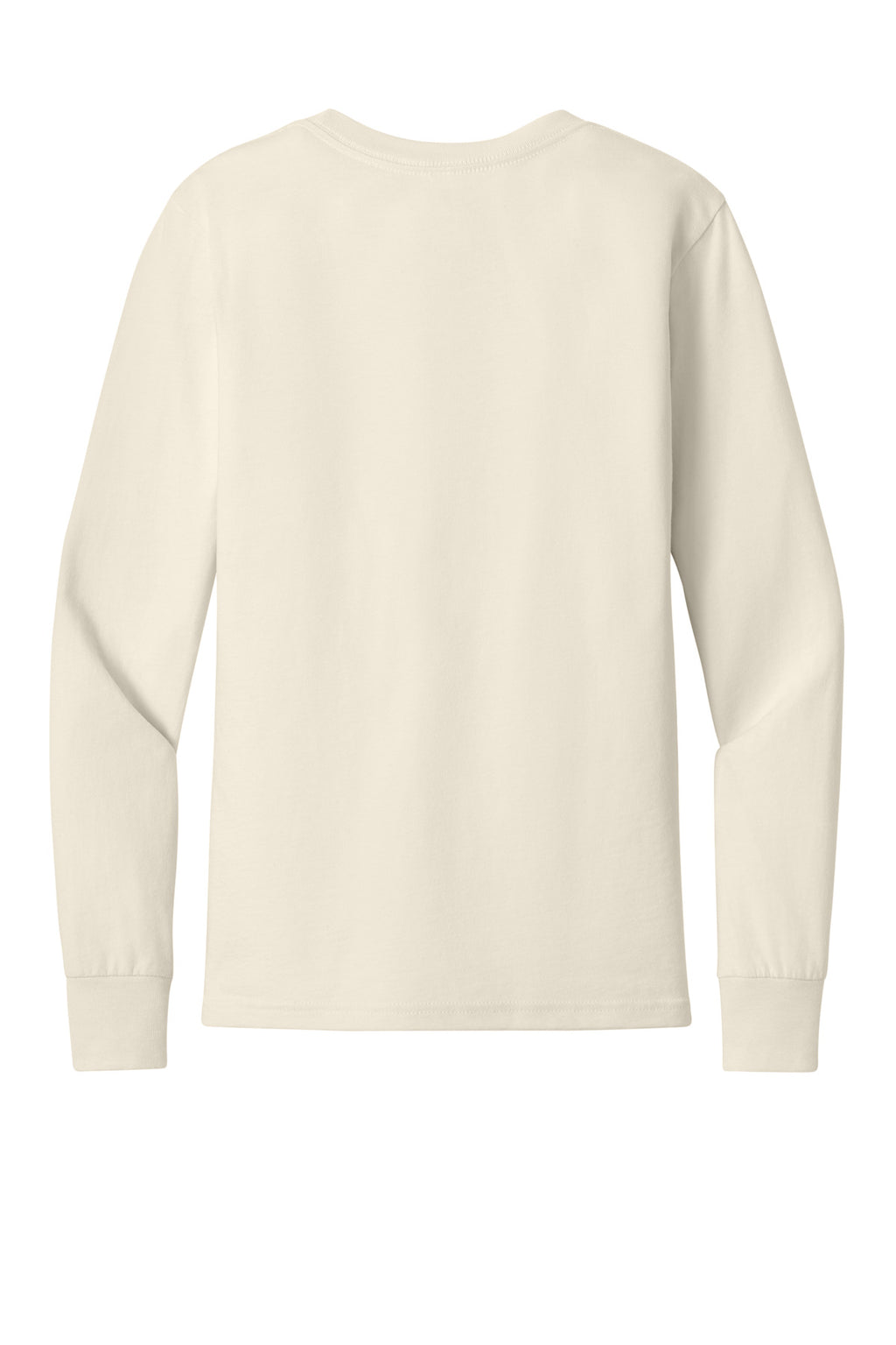 Lightweight youth long sleeve cotton tee close-up of back view