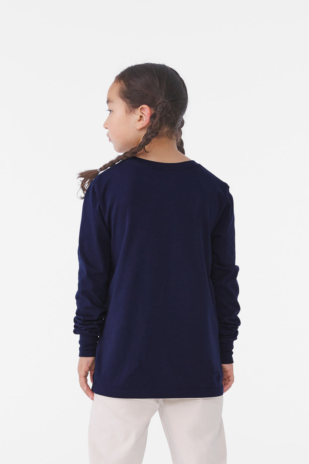 BC3501Y youth long sleeve tee back view