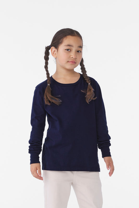 BELLA+CANVAS Youth Jersey Long Sleeve Tee BC3501Y front view