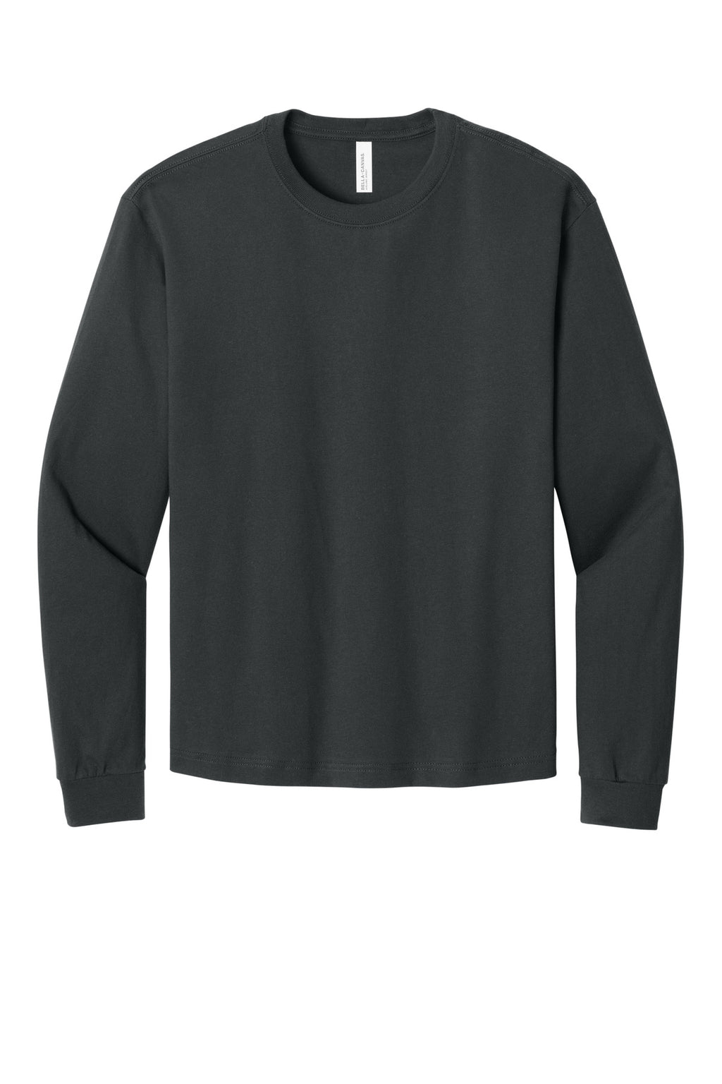 Long sleeve tee folded on table for same day custom t-shirt orders