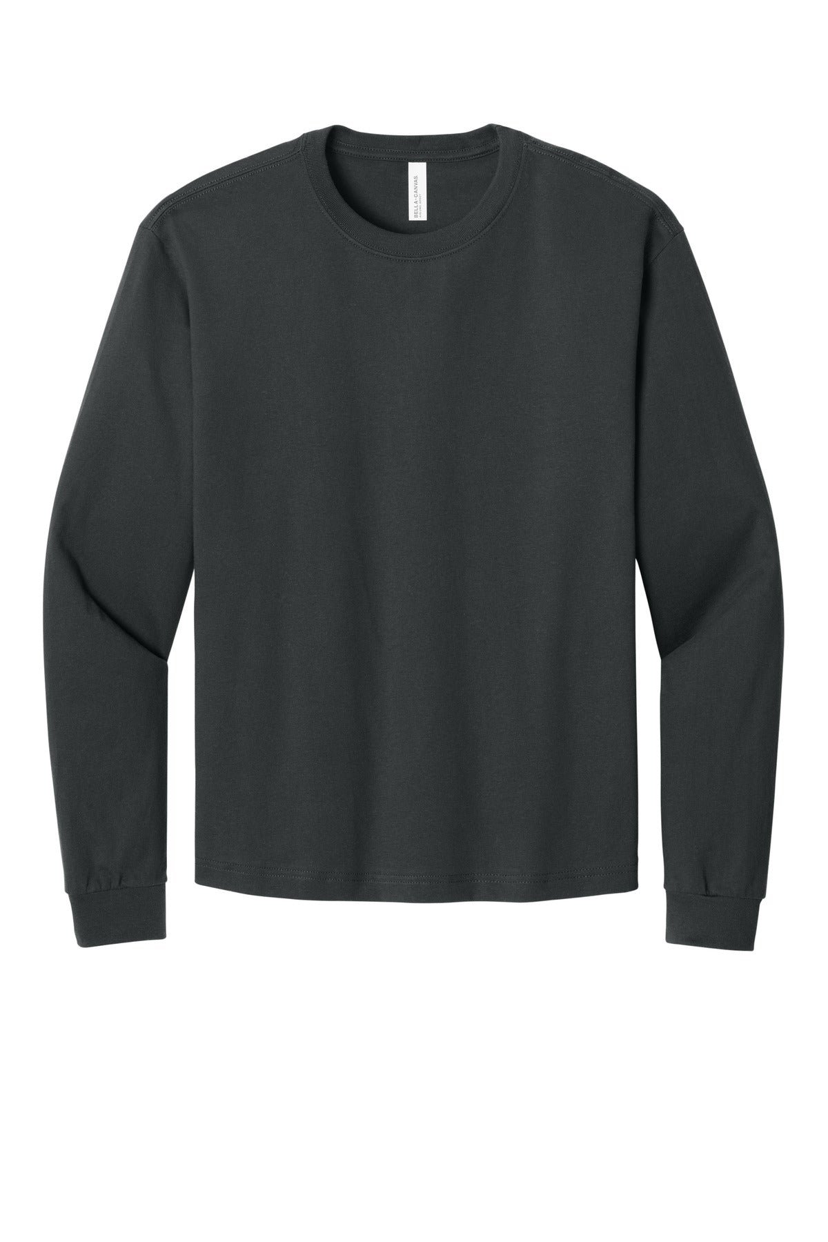Long sleeve tee folded on table for same day custom t-shirt orders