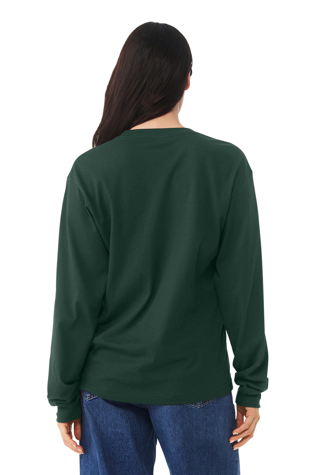 BC3511 heavyweight long sleeve tee back view for custom shirt orders