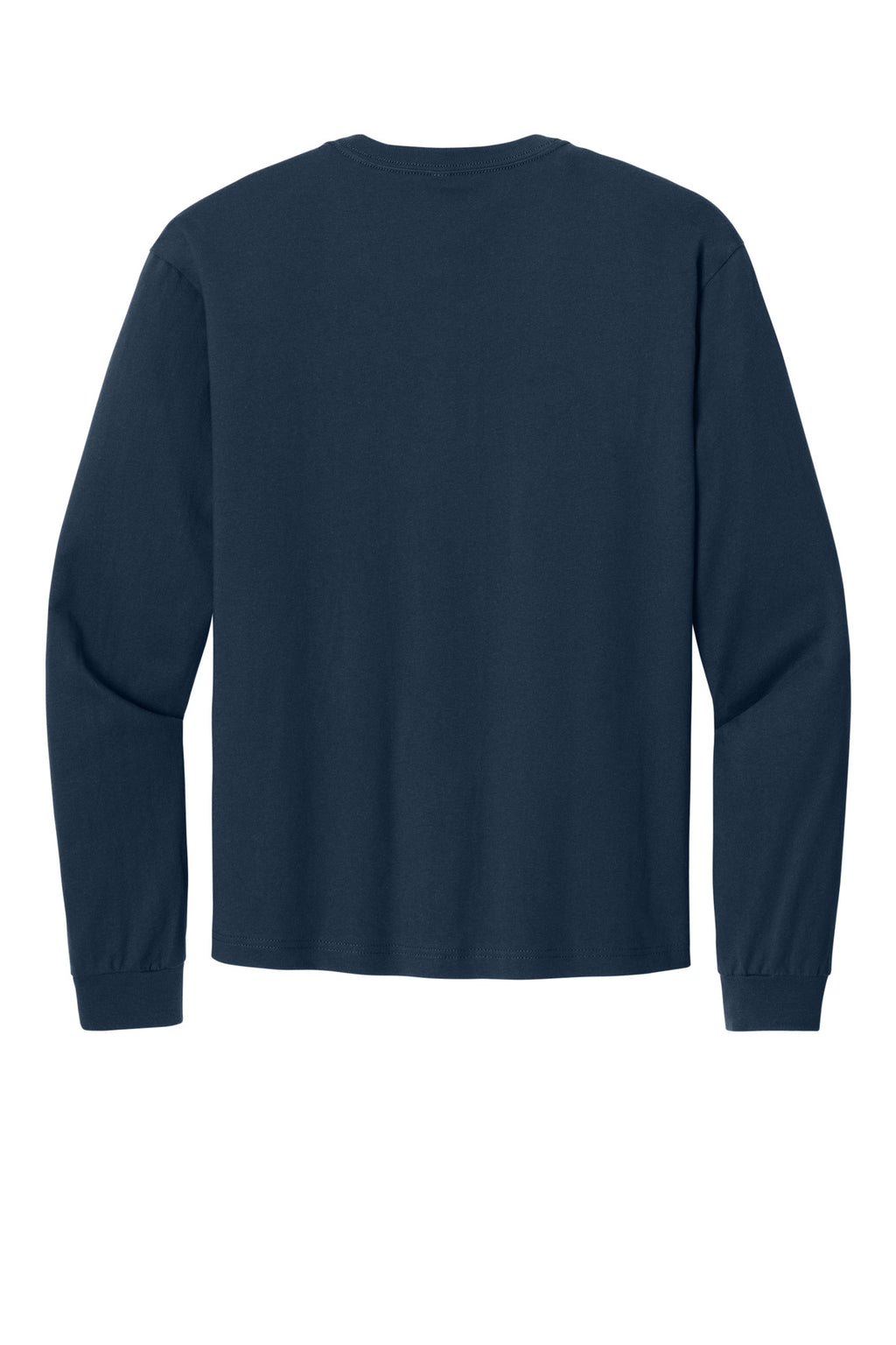 Side seam close-up on heavyweight long sleeve tee for custom apparel