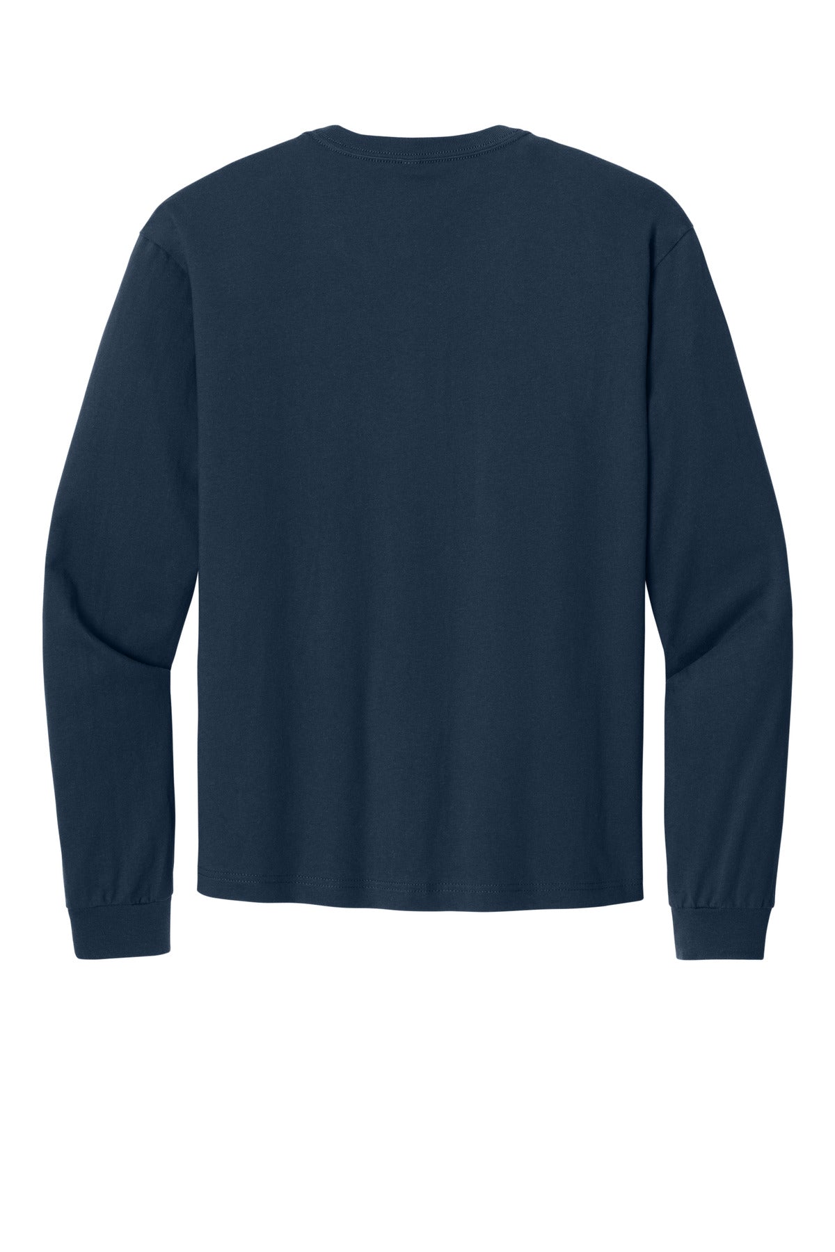 Side seam close-up on heavyweight long sleeve tee for custom apparel