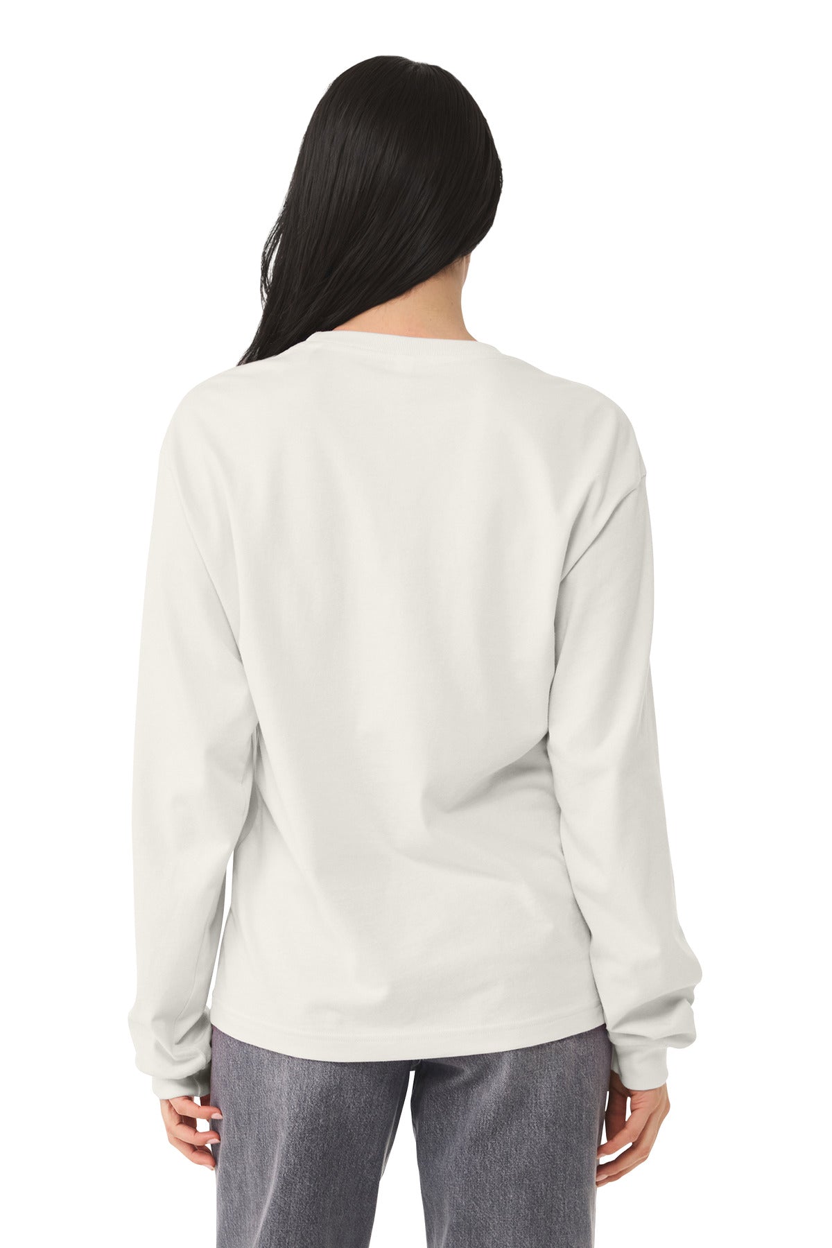 BELLA+CANVAS heavyweight long sleeve shirt folded stack for same day printing