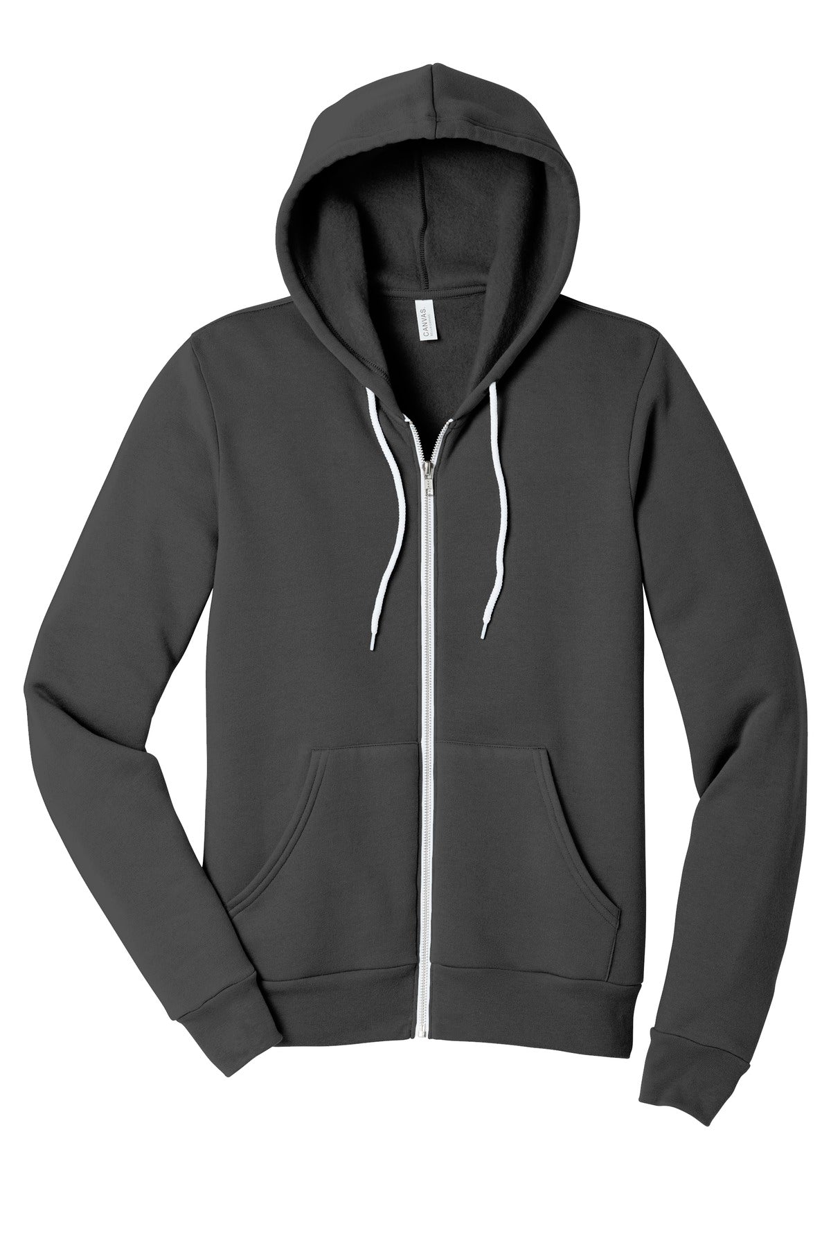 Blank sponge fleece zip hoodie side angle for DIY Printz custom apparel