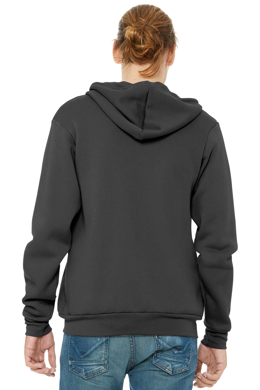 BC3739 full-zip hoodie back view for custom hoodie orders