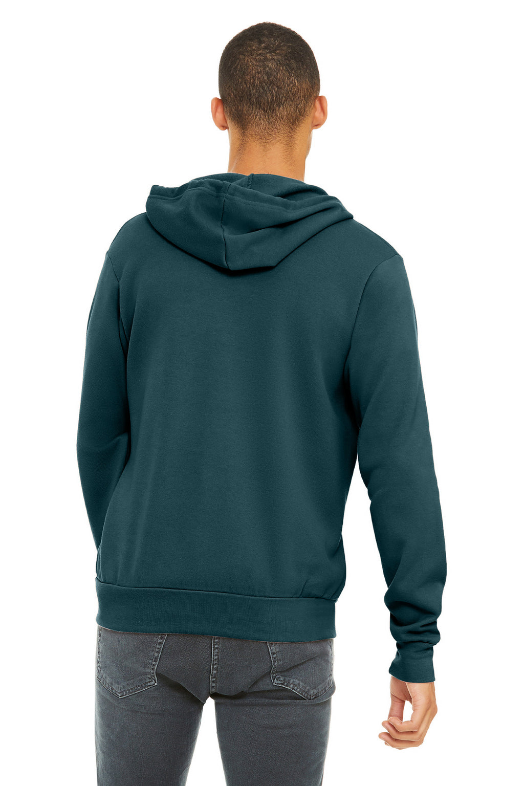 BC3739 front zipper and chest area detail for custom logo placement
