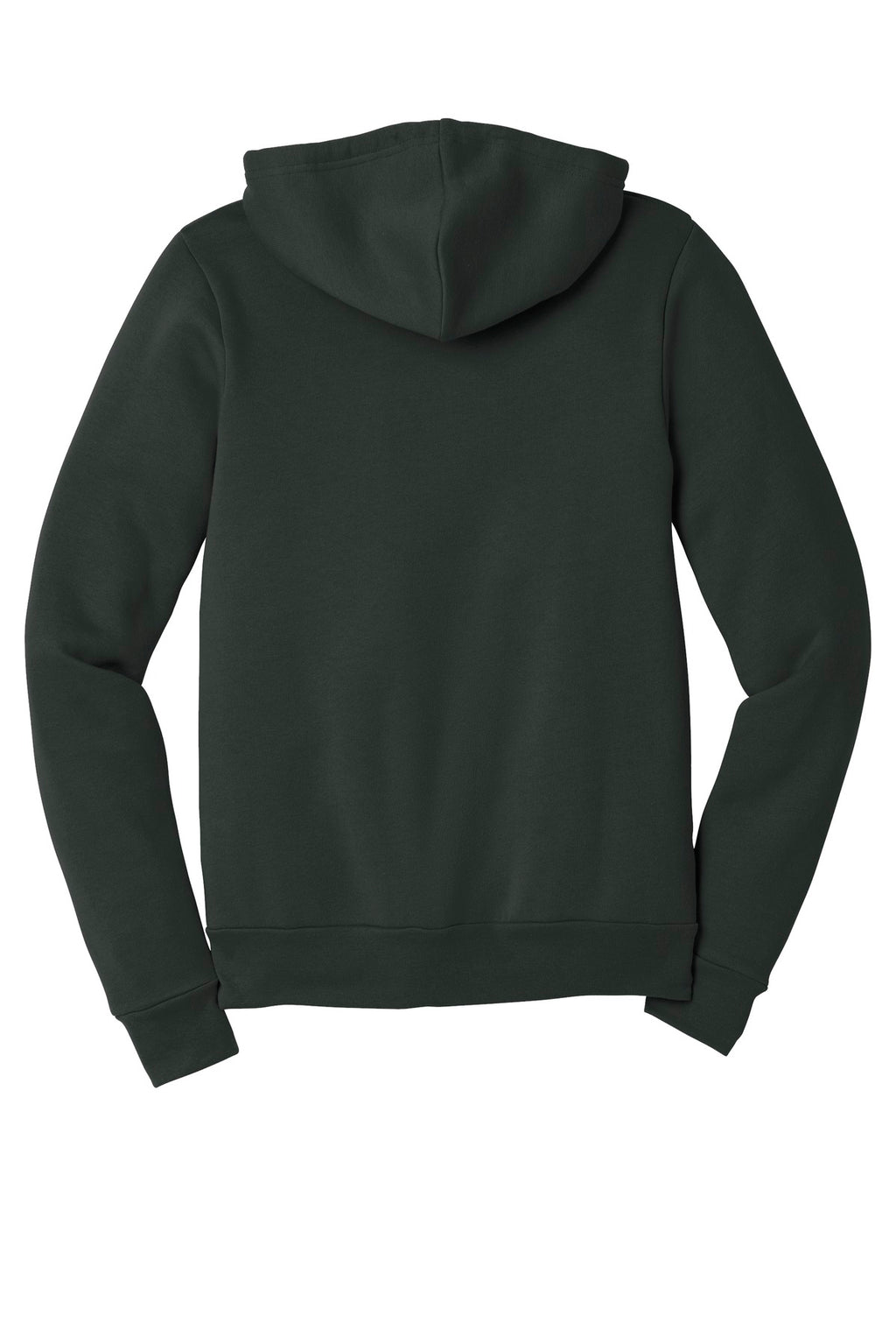 Blank BELLA+CANVAS zip hoodie front view for same day DTF orders