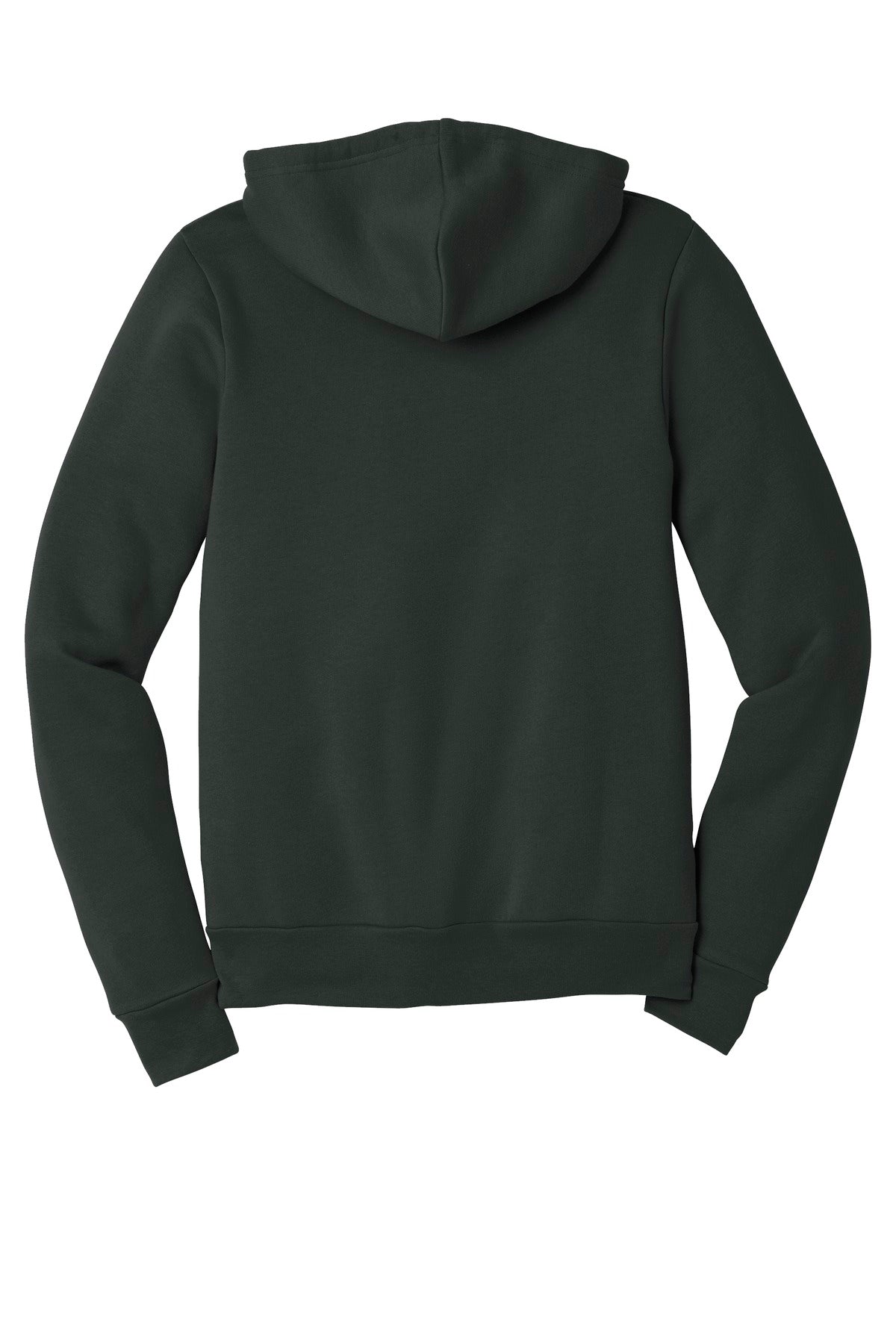 Blank BELLA+CANVAS zip hoodie front view for same day DTF orders