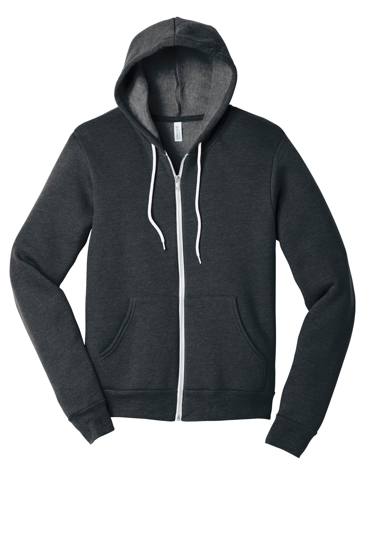 Blank zip-up fleece hoodie for rush custom merch printing