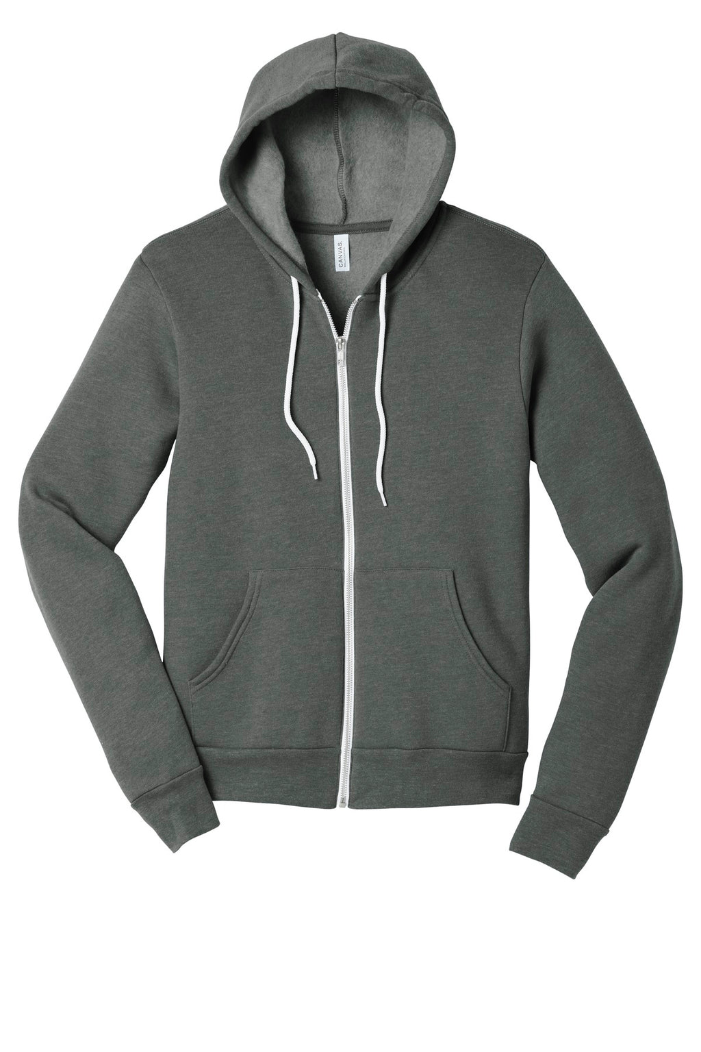 Unprinted zip hoodie on model for custom staff apparel orders