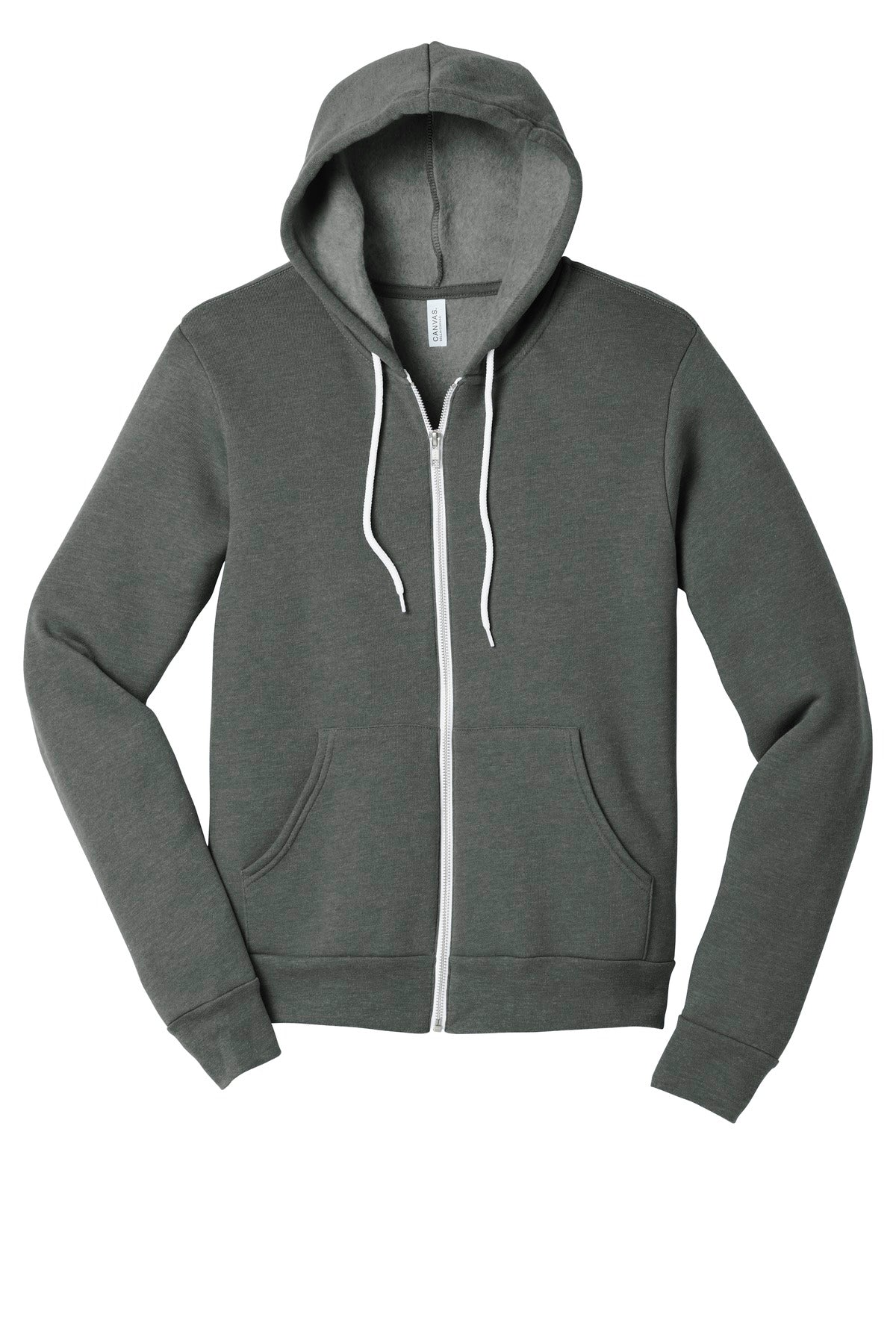 Unprinted zip hoodie on model for custom staff apparel orders