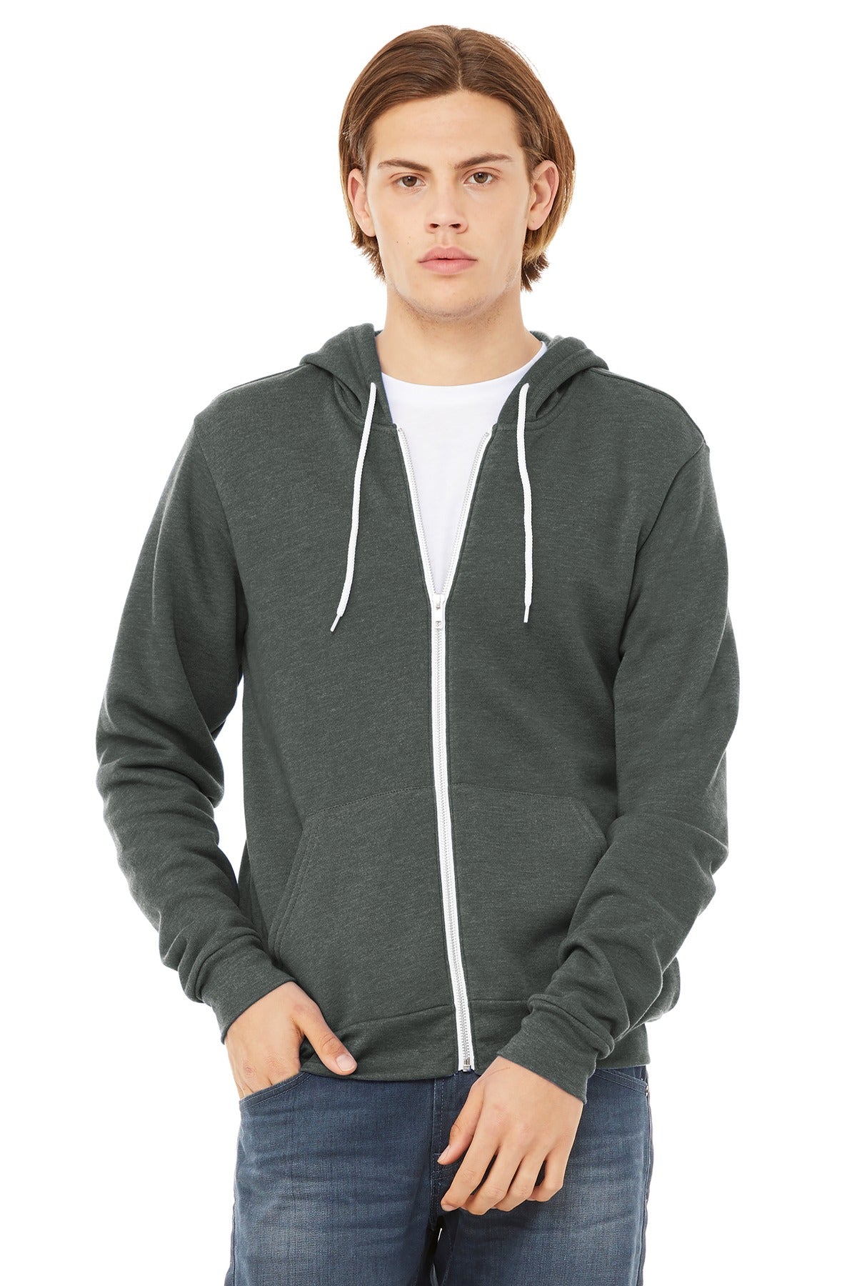 Soft fleece interior close-up on BC3739 for premium branded apparel