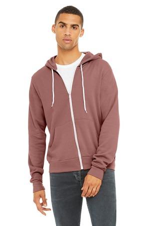 Blank zip hoodie front and back view for custom branding