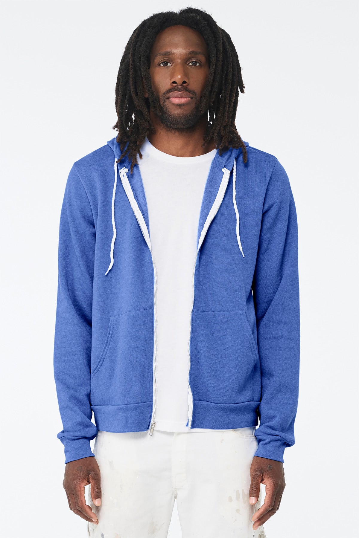 Blank premium zip hoodie back image for custom event merch