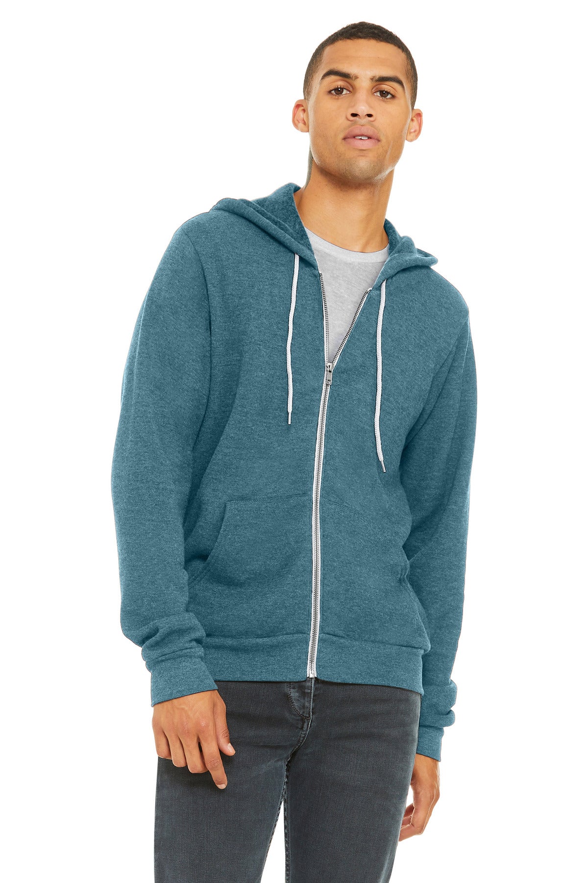 Blank sponge fleece hoodie front display for DTF custom logos