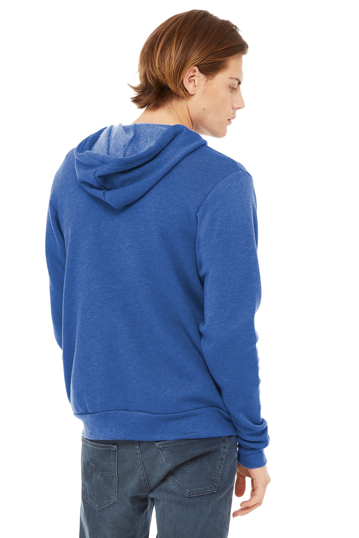 BC3739 pocket and hem close-up for custom merch printing