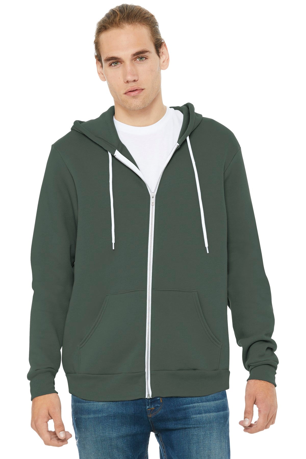 Blank fleece hoodie on hanger for rush DTF custom sweatshirts