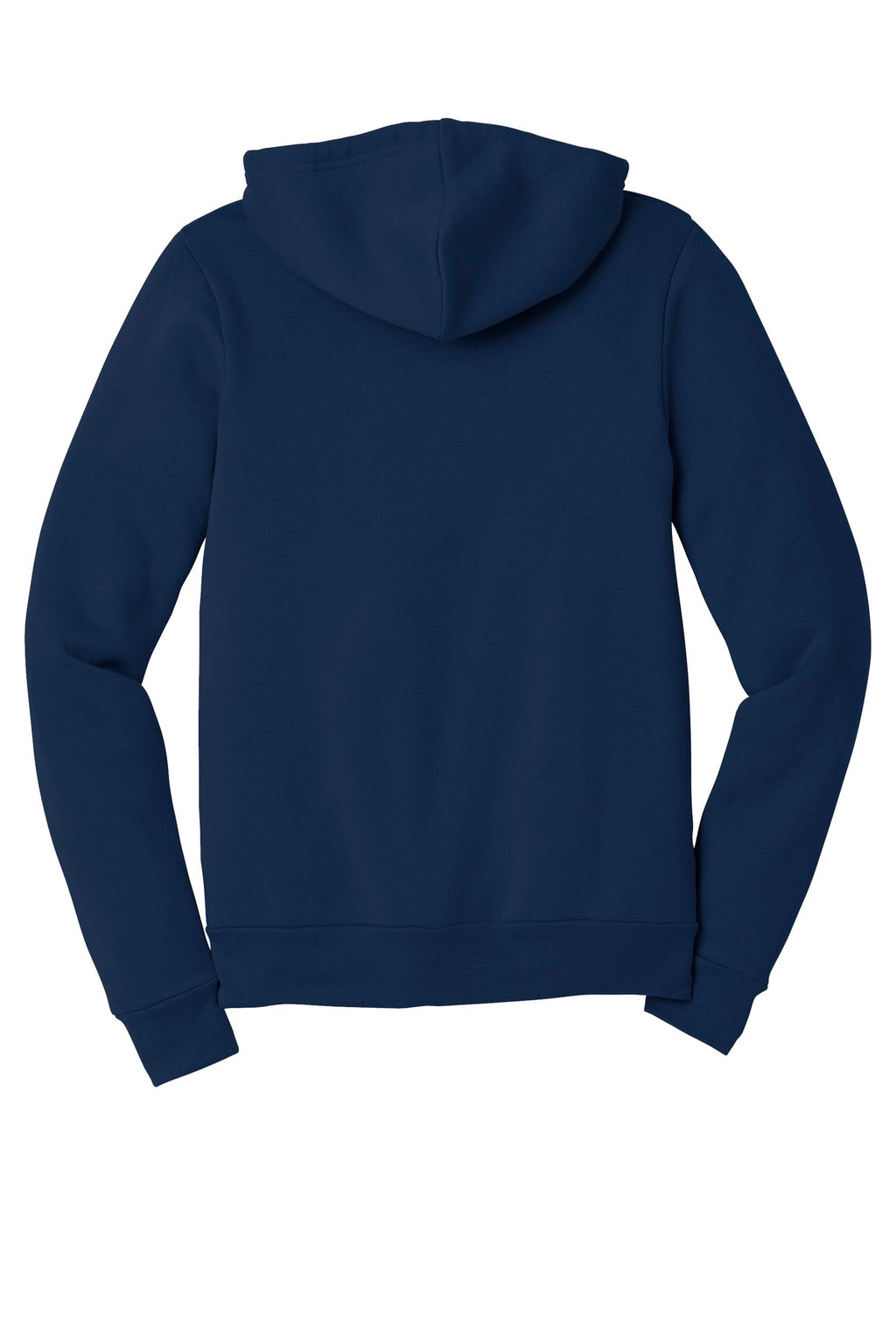 Blank premium zip hoodie folded shelf display for rush custom orders