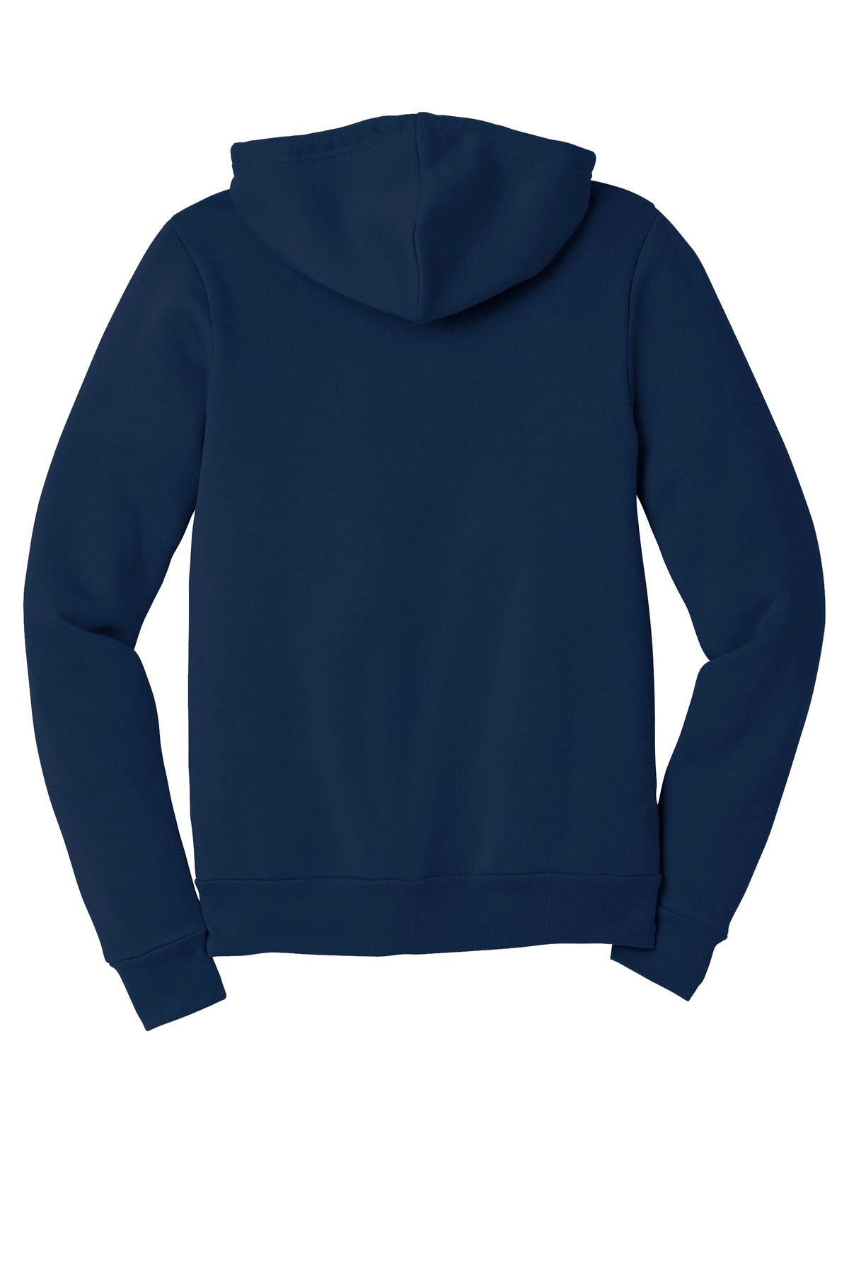 Blank premium zip hoodie folded shelf display for rush custom orders