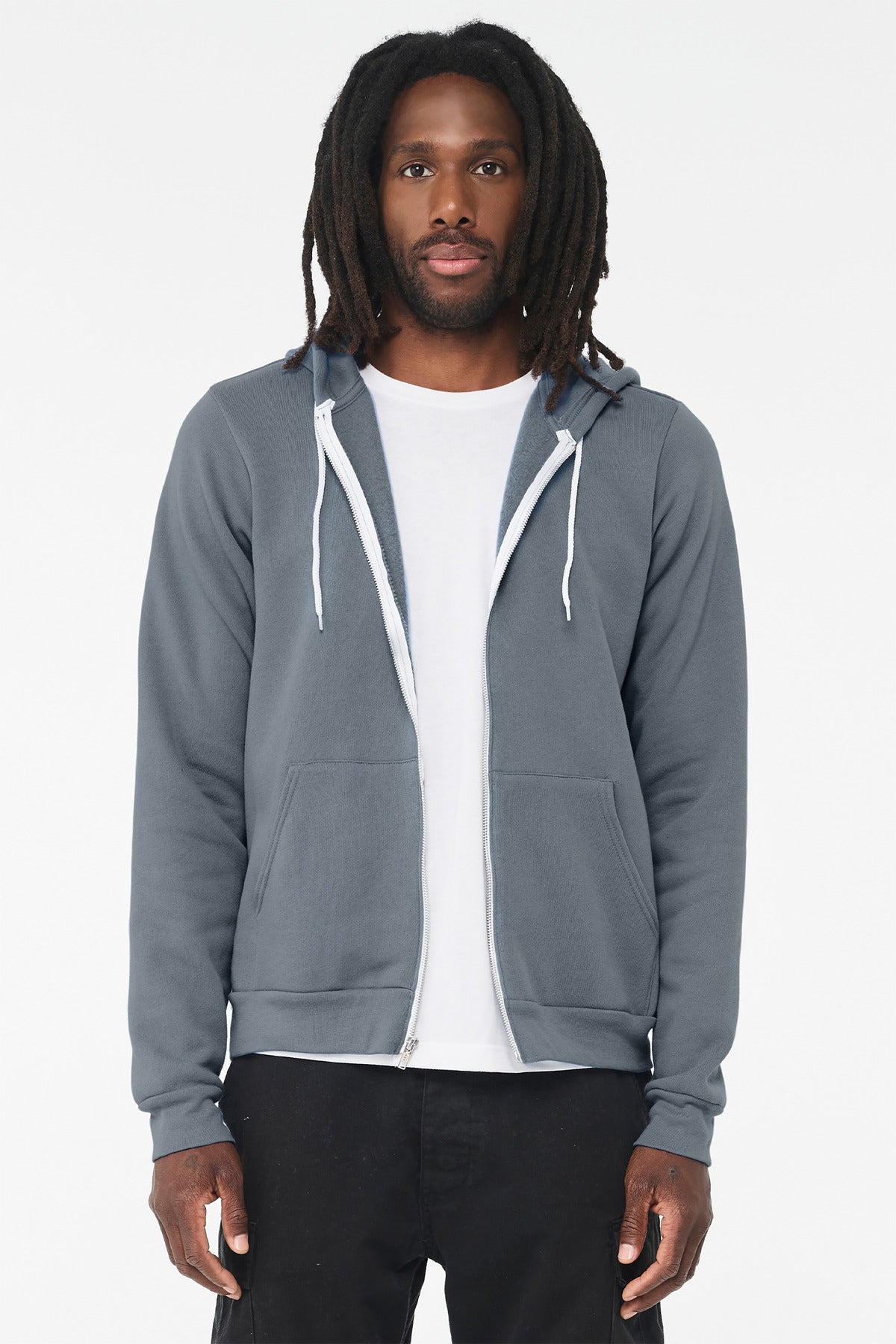 Blank full-zip hoodie hem and cuff image for premium custom orders