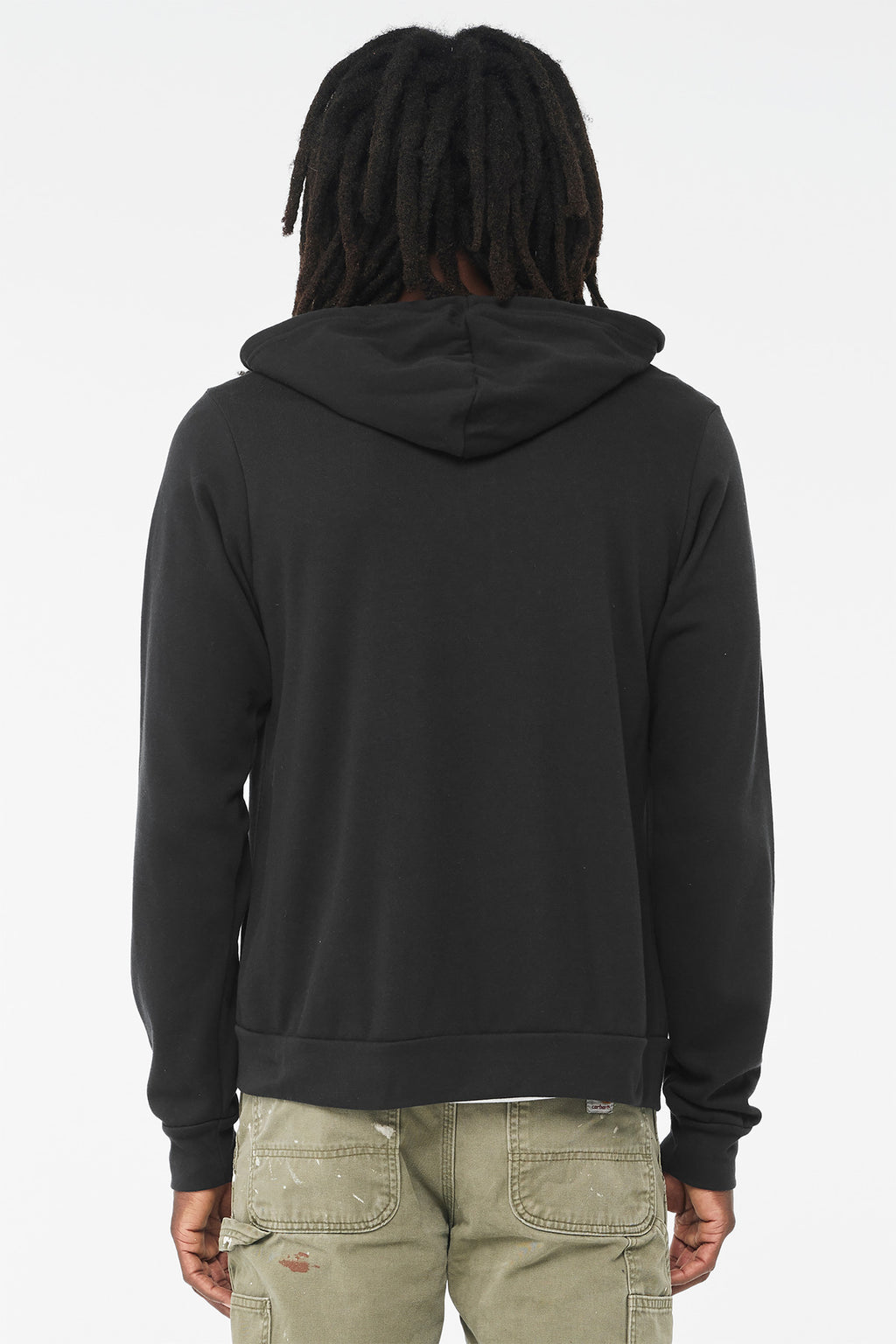 Blank full-zip hoodie lifestyle image for custom company uniforms