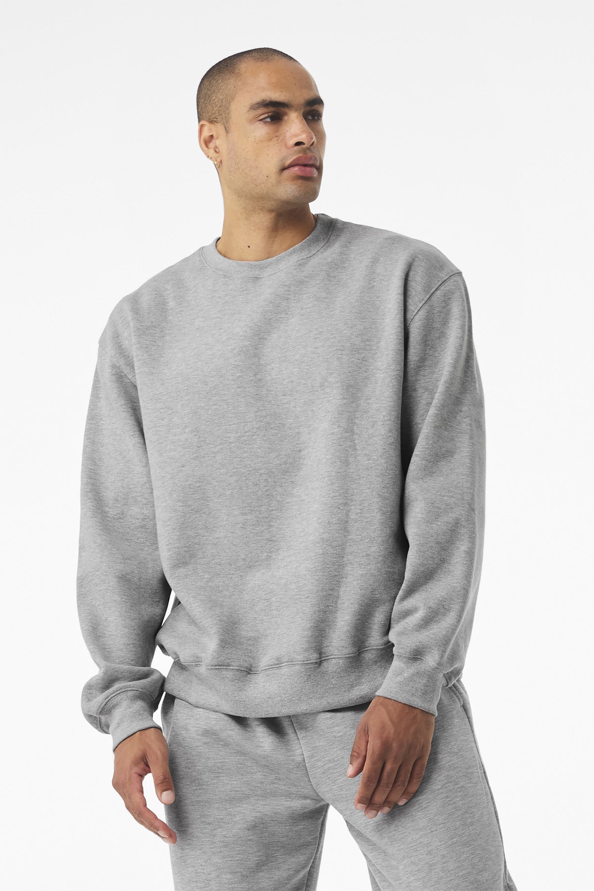 Premium crewneck sweatshirt product shot for custom branded merch