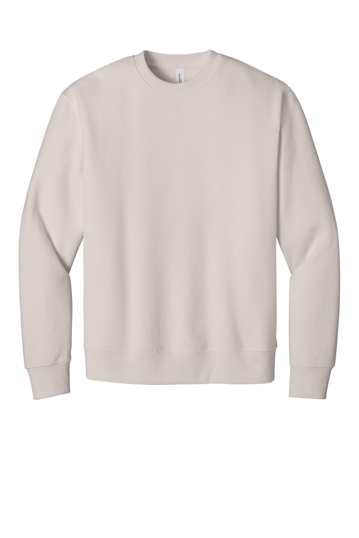 Blank BELLA+CANVAS crewneck sweatshirt side angle for DTF custom apparel