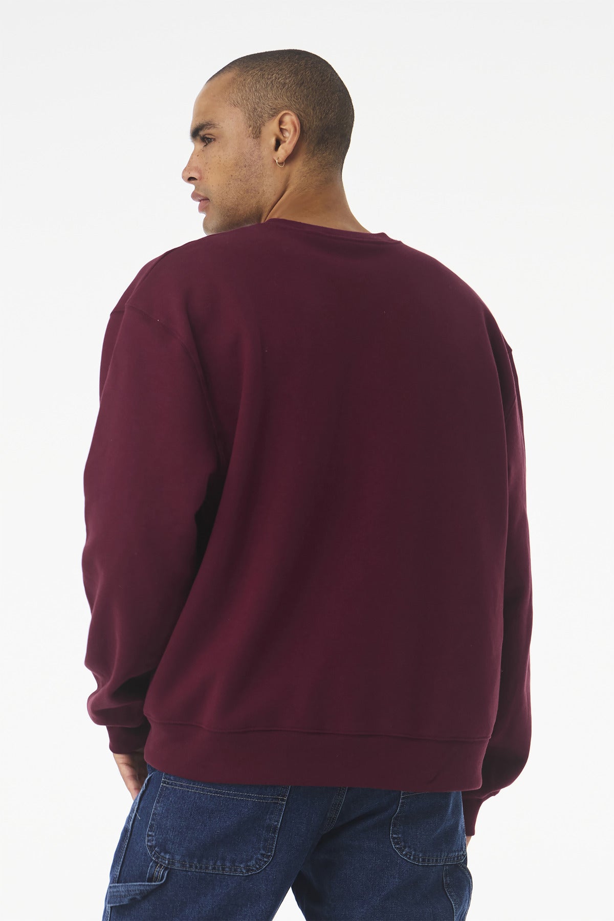 Blank unisex crewneck flat lay for custom merch drops