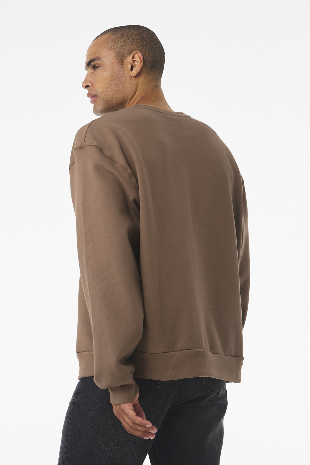 Blank crewneck back neckline detail for custom logo sweatshirt printing