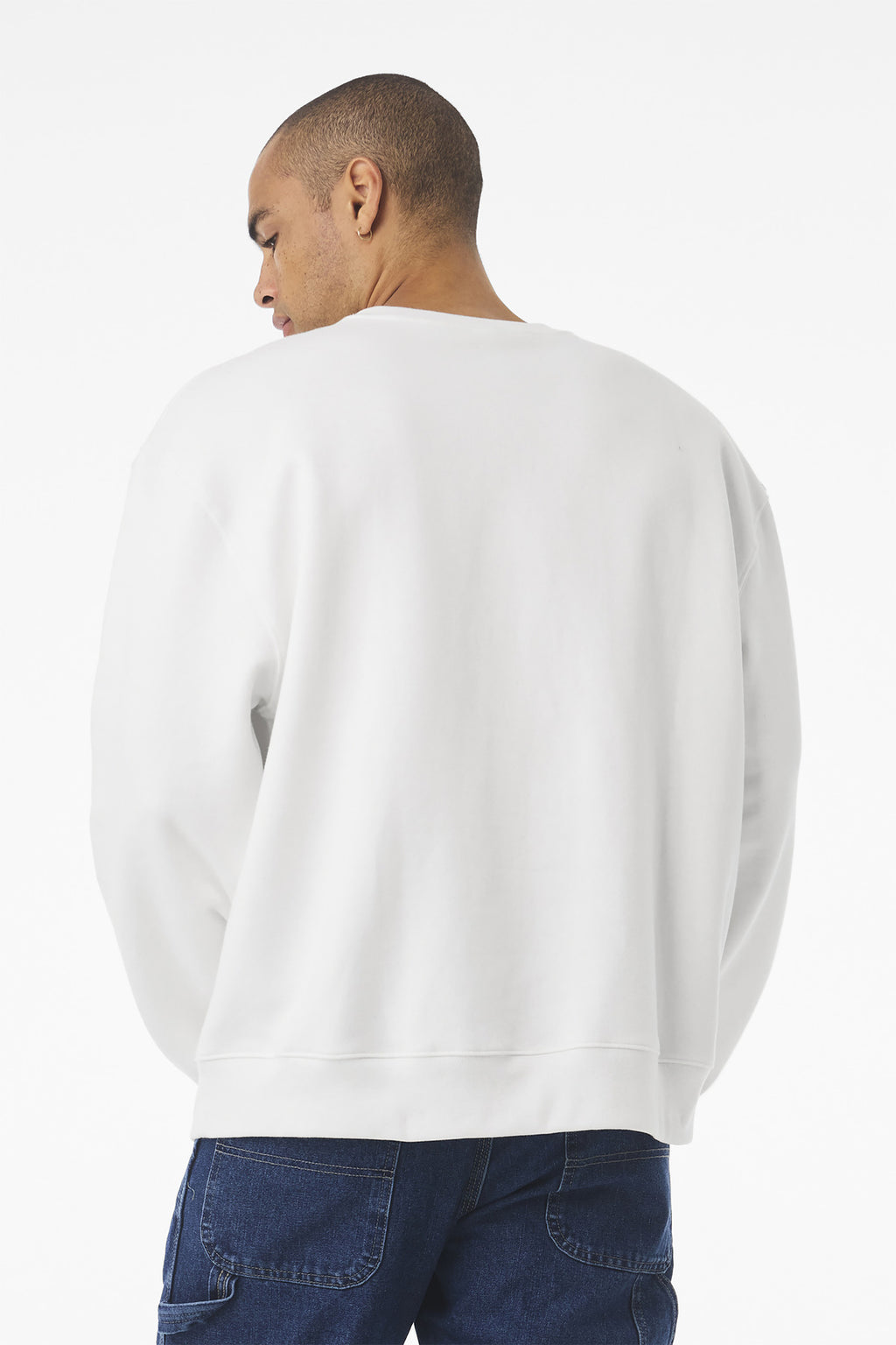 Heavyweight sweatshirt model photo for custom merch and DTF printing