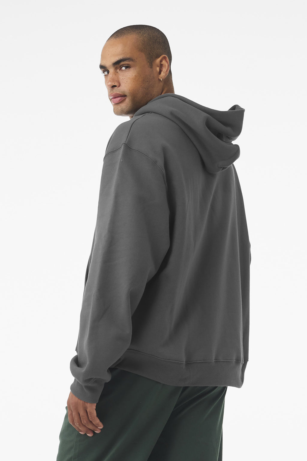BC4719 heavyweight pullover hoodie back laid flat