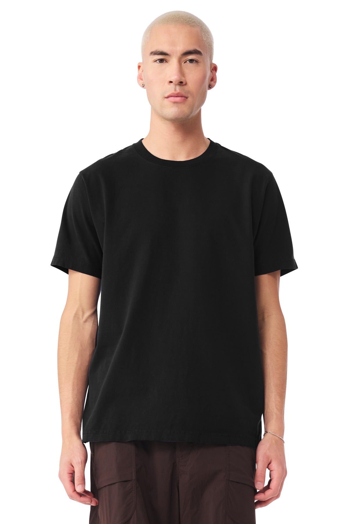 Blank streetwear t-shirt neckline close-up for premium DTF prints