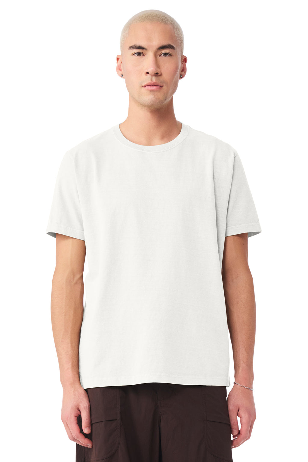 Blank retail-fit cotton tee detail shot for custom apparel prints