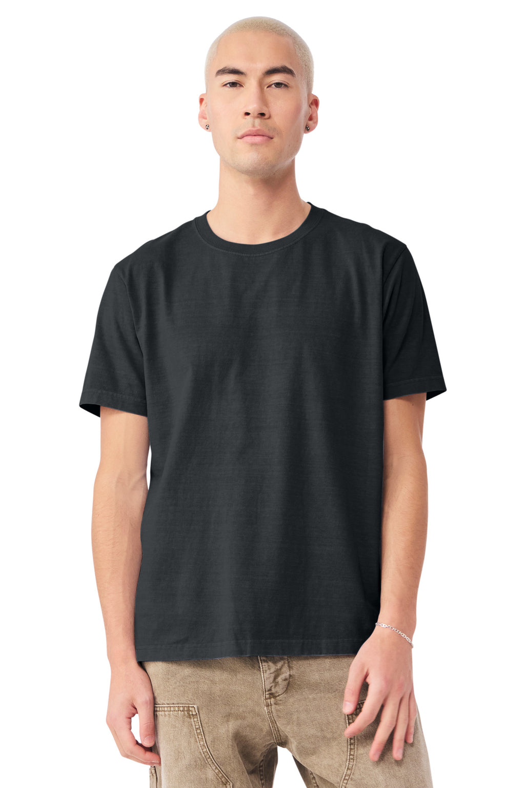 Blank heavyweight tee side angle for rush order custom shirts