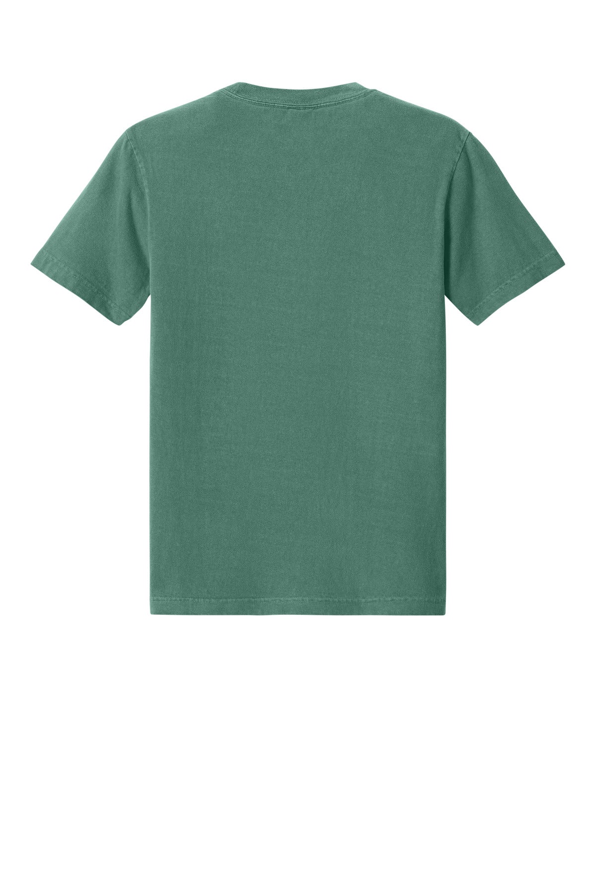 Blank garment-dyed shirt back angle for DIY Printz custom tees