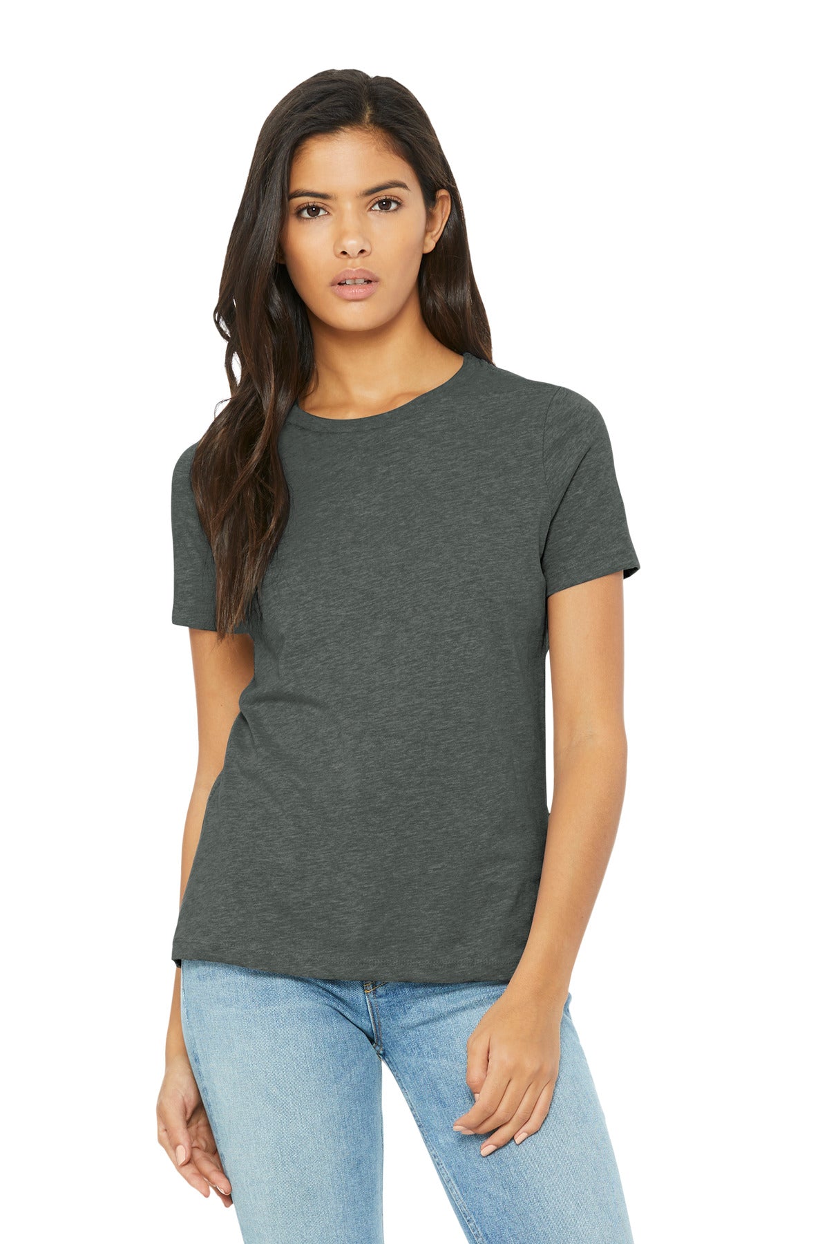 Deep Heather women’s relaxed CVC tee front view