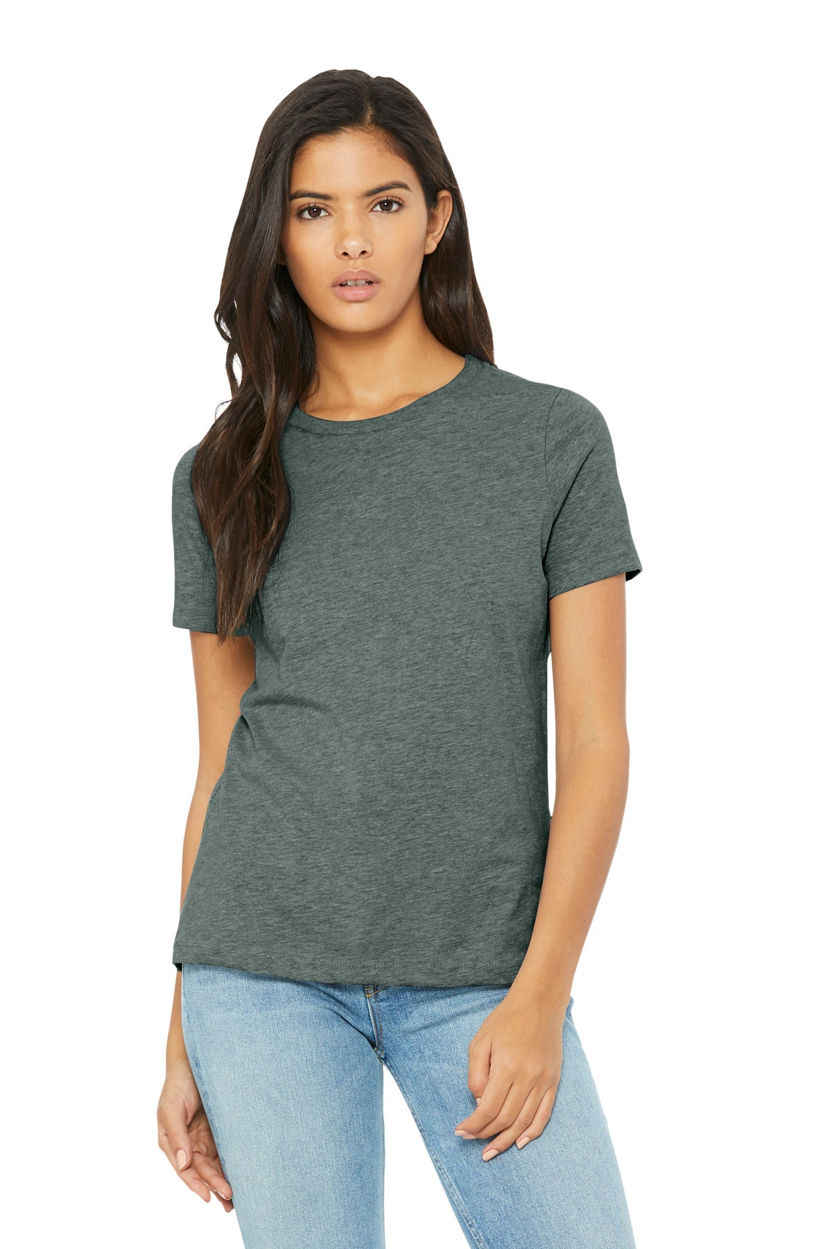 BELLA+CANVAS relaxed CVC women’s tee with smooth print surface and branded art from DIY Printz