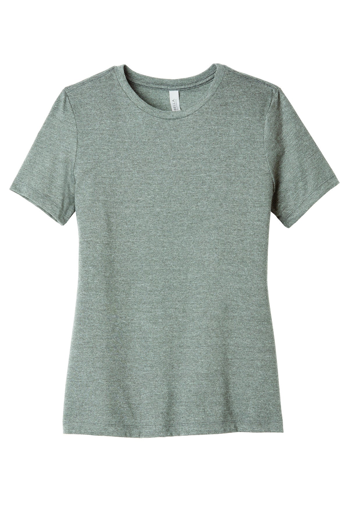 BELLA+CANVAS BC6400CVC women’s heather tee with custom logo placement created by DIY Printz